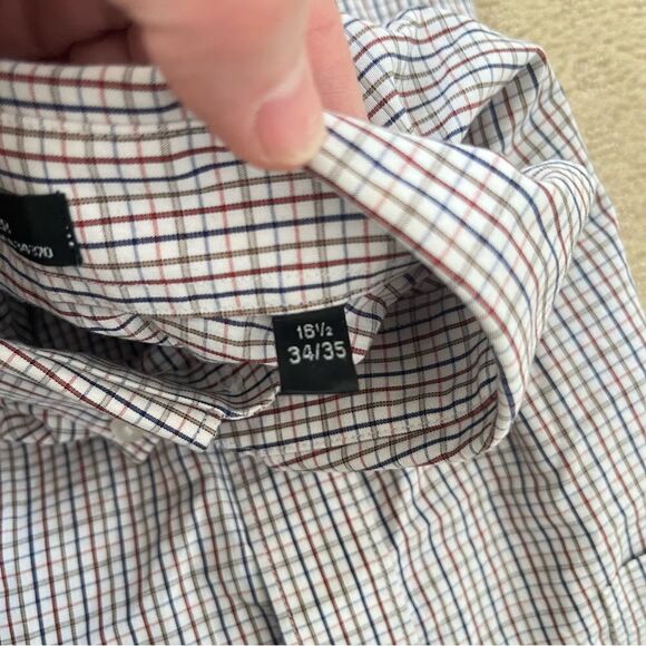 Forsyth Cream Multicolor Checkered Long Sleeve Dress Shirt - Picture 4 of 9